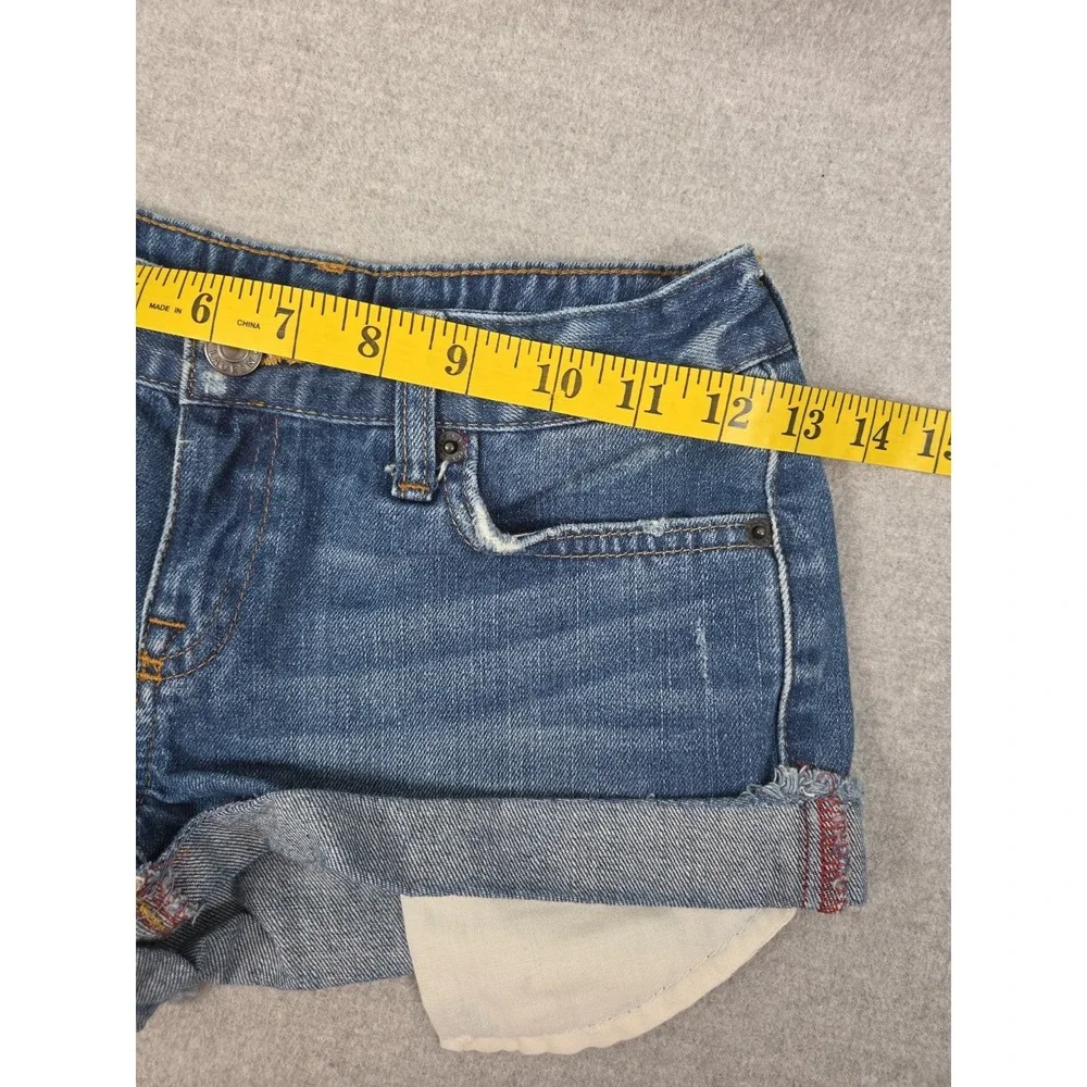 Ralph Lauren Junior Girls 12 Distressed Denim Shorts Cut Offs Medium Wash Boho